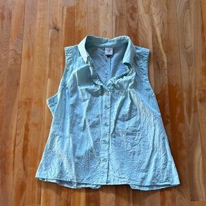 CAbi Mint Green Sleeveless Button-Down Shirt